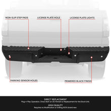 Load image into Gallery viewer, DNA Rear Step Bumper for Ford F250 F350 F450 Super Duty (2008-2016) with or without Sensor Holes - Black or Chrome Alternate Image