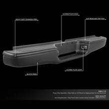 Load image into Gallery viewer, DNA Rear Step Bumper for Toyota Tacoma (1995-2004) with License Plate Lamps - Chrome or Black - Matte Black Alternate Image