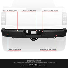 Load image into Gallery viewer, DNA Rear Step Bumper for Ford F150 (2015-2020) with or without Sensor Holes - Black or Chrome - With Parking Sensor Holes / Chrome Alternate Image