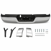 Load image into Gallery viewer, DNA Rear Step Bumper for Dodge Ram (2009-2011) RAM (2011-2019) With License Plate Lights - Black or Chrome - Without Parking Sensor Holes / Chrome Alternate Image
