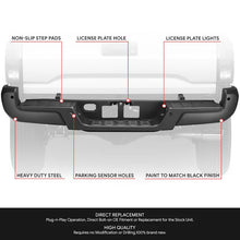 Load image into Gallery viewer, DNA Rear Step Bumper for Toyota Tacoma (2016-2023) with or without Parking Sensor Holes - Chrome or Black Alternate Image