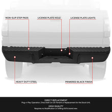 Load image into Gallery viewer, DNA Rear Step Bumper for Ford F250 F350 F450 Super Duty (2008-2016) with or without Sensor Holes - Black or Chrome Alternate Image