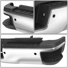 Load image into Gallery viewer, DNA Rear Step Bumper for Chevy Silverado &amp; GMC Sierra 2500 / 3500 (2015-2019) with License Plate Lights - Black or Chrome - Single Rear Wheel / With Hitch Bar &amp; Sensor Holes / Chrome Alternate Image