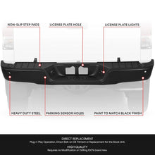 Load image into Gallery viewer, DNA Rear Step Bumper for Toyota Tundra (2007-2013) with or without Parking Sensor Holes - Chrome or Black - without Sensor Hole / Matte Black Alternate Image