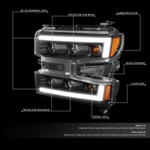 Load image into Gallery viewer, DNA Projector Headlights for Chevy Silverado 1500 (2019-2024) Black or Chrome Housing Alternate Image