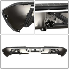 Load image into Gallery viewer, DNA Rear Step Bumper for Chevy Silverado &amp; GMC Sierra 1500 (2014-2019) with License Plate Lights - Black or Chrome - without Corner Step / With Parking Sensor Holes / Chrome Alternate Image