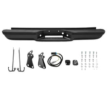 Load image into Gallery viewer, DNA Rear Step Bumper for Chevy &amp; GMC C/K 1500 2500 Suburban (1992-2000) with Strip Hole - Black or Chrome - Black Alternate Image