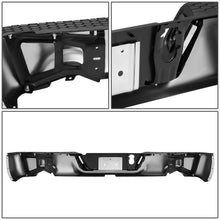 Load image into Gallery viewer, DNA Rear Step Bumper for Dodge Ram 1500 (2009-2011) RAM 1500 (2011-2019) With License Plate Lights - Black or Chrome - With Parking Sensor Holes / Chrome Alternate Image