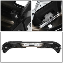 Load image into Gallery viewer, DNA Rear Step Bumper for Chevy Silverado &amp; GMC Sierra 1500 (2019-2023) with License Plate Lights - Black or Chrome - With Parking Sensor Holes / with Exhaust Cutouts / Chrome Alternate Image