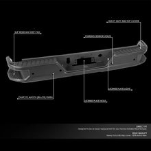 Load image into Gallery viewer, DNA Rear Step Bumper for Chevy Silverado &amp; GMC Sierra 1500 (2019-2023) with License Plate Lights - Black or Chrome - With Parking Sensor Holes / with Exhaust Cutouts / Chrome Alternate Image