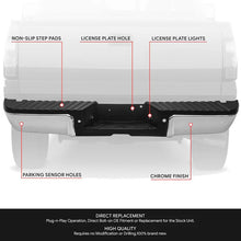 Load image into Gallery viewer, DNA Rear Step Bumper for Ford F250 F350 F450 Super Duty (2008-2016) with or without Sensor Holes - Black or Chrome Alternate Image