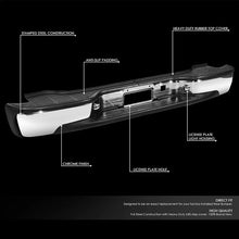 Load image into Gallery viewer, DNA Rear Step Bumper for Chevy Suburban &amp; Tahoe (2000-2006) With License Plate Lights - Black or Chrome Alternate Image