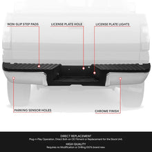 Load image into Gallery viewer, DNA Rear Step Bumper for Ford F250 F350 F450 Super Duty (2008-2016) with or without Sensor Holes - Black or Chrome Alternate Image