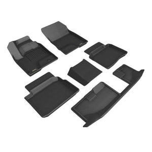 3D MAXpider Floor Mats Mitsubishi Outlander PHEV (22-24) All-Weather Kagu Series Black - Front / Second / Third Row