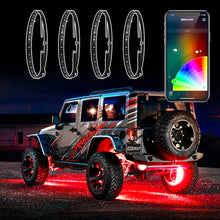 Load image into Gallery viewer, XKGlow Led Wheel Ring Lights w/ Turn Signal Function/ XKChrome Smartphone App Controlled - 15" or 15-18" Adjustable Ring - 15" Adjustable Ring Alternate Image