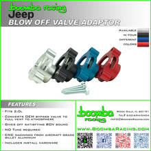Load image into Gallery viewer, Boomba Racing BOV Adapter for Jeep Wrangler JL 2.0L Turbo (2018-2023) Red / Blue / Black / Natural Aluminum - Natural Aluminum Alternate Image