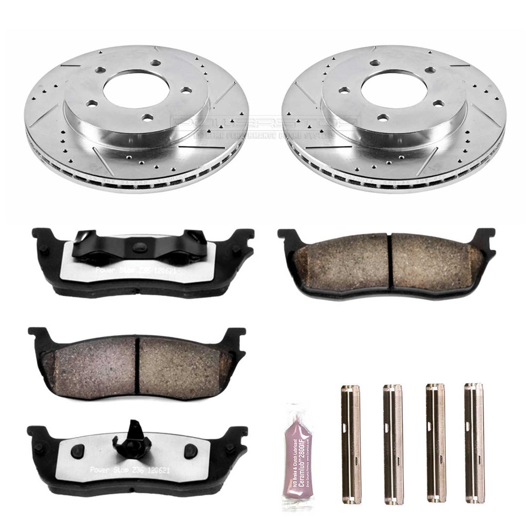 PowerStop Z36 Front Brake Kit Ford F150 Pickup (97-04) Performance Rotors & Pads K1866-36