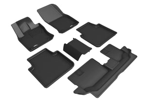 3D MAXpider Floor Mats VW Tiguan (2018-2024) All-Weather Kagu Series - Front / Second / Third Row