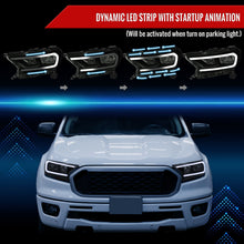 Load image into Gallery viewer, Spec-D Headlights Ford Ranger XL / XLT (2019-2023) OEM Replacement Factory Style w/ LED Bar Turn Signal Matte Black Housing / Clear Lens - Matte Black / Clear Lens Alternate Image