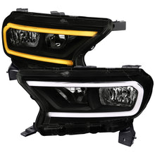 Load image into Gallery viewer, Spec-D Headlights Ford Ranger XL / XLT (2019-2023) OEM Replacement Factory Style w/ LED Bar Turn Signal Matte Black Housing / Clear Lens - Gloss Black / Smoked Lens Alternate Image