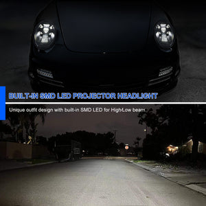 Spec-D Projector Headlights Porsche 911 (08-19) 997 & 991 LED Matrix Style - Black