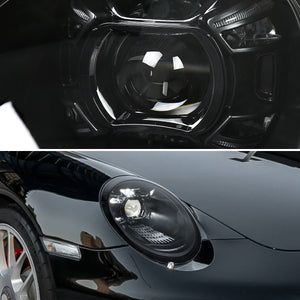 Spec-D Projector Headlights Porsche 911 (08-19) 997 & 991 LED Matrix Style - Black