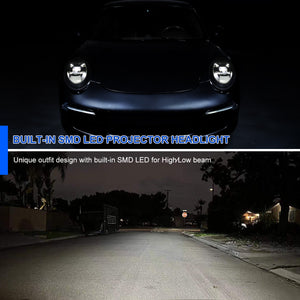 Spec-D Projector Headlights Porsche 911 (08-19) 997 & 991 LED Matrix Style - Black