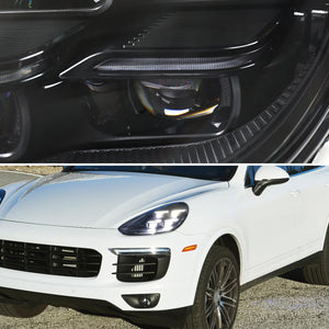 Spec-D Projector Headlights Porsche Cayenne (08-23) 957 & 958 LED Matrix or Quad LED Bar Style - Black