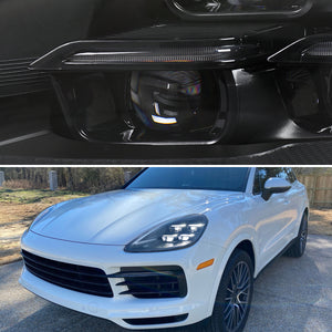 Spec-D Projector Headlights Porsche Cayenne (08-23) 957 & 958 LED Matrix or Quad LED Bar Style - Black