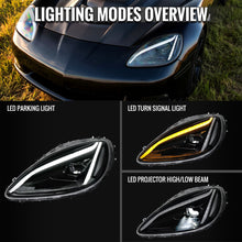 Load image into Gallery viewer, Spec-D Full LED Headlights for Chevy Corvette C6 (2005-2013) C8 Design with Sequential Turn Signals - Black Alternate Image