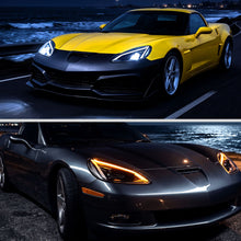 Load image into Gallery viewer, Spec-D Full LED Headlights for Chevy Corvette C6 (2005-2013) C8 Design with Sequential Turn Signals - Black Alternate Image