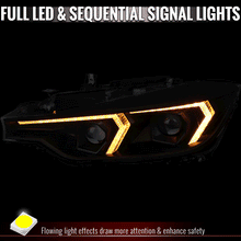 Load image into Gallery viewer, Spec-D Projector Headlights BMW F30 320i 328i 330i 335i 340i (2012-2015) Full LED or Halogen with Sequential Turn Signals - Black or Chrome Alternate Image