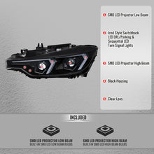 Load image into Gallery viewer, Spec-D Projector Headlights BMW F30 320i 328i 330i 335i 340i (2012-2015) Full LED or Halogen with Sequential Turn Signals - Black or Chrome Alternate Image