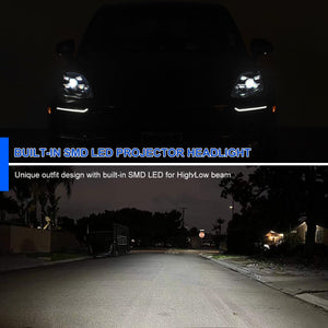 Spec-D Projector Headlights Porsche Macan (15-24) 95B.1 & 95B.2 LED Matrix Style - Black