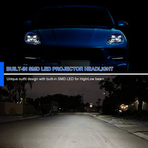 Spec-D Projector Headlights Porsche Macan (15-24) 95B.1 & 95B.2 LED Matrix Style - Black