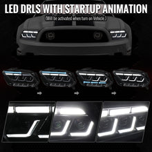 Load image into Gallery viewer, Spec-D Full LED Headlights for Ford Mustang S197 (2010-2014) S650 Style in a Black Housing w/ Sequential Turn Signals - Default Title Alternate Image
