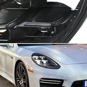 Spec-D Projector Headlights Porsche Panamera (10-22) 970 LED Matrix or Quad LED Bar Style - Black