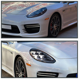 Spec-D Projector Headlights Porsche Panamera (10-22) 970 LED Matrix or Quad LED Bar Style - Black