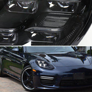 Spec-D Projector Headlights Porsche Panamera (10-22) 970 LED Matrix or Quad LED Bar Style - Black