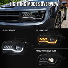 Load image into Gallery viewer, Spec-D Projector Headlights for Chevy Camaro (2010-2013) LED Switchback Turn Signals - Black with Clear Lens - Default Title Alternate Image