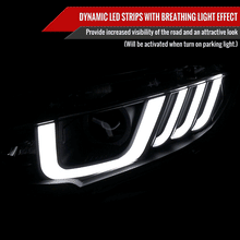 Load image into Gallery viewer, Spec-D Projector Headlights Honda Civic (2016-2021) LED Bar w/ Sequential Signal Chrome/Black Alternate Image