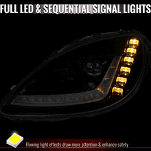 Load image into Gallery viewer, Spec-D Projector LED Headlights for Chevy Corvette C6 (2005-2013) C7 Design with Sequential Turn Signals - Black C7 Alternate Image