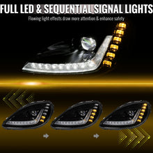 Load image into Gallery viewer, Spec-D Projector LED Headlights for Chevy Corvette C6 (2005-2013) C7 Design with Sequential Turn Signals - Black C7 Alternate Image