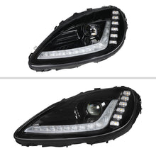 Load image into Gallery viewer, Spec-D Projector LED Headlights for Chevy Corvette C6 (2005-2013) C7 Design with Sequential Turn Signals - Black C7 Alternate Image