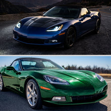 Load image into Gallery viewer, Spec-D Projector LED Headlights for Chevy Corvette C6 (2005-2013) C7 Design with Sequential Turn Signals - Black C7 Alternate Image