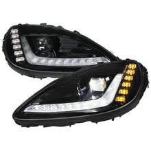 Load image into Gallery viewer, Spec-D Projector LED Headlights for Chevy Corvette C6 (2005-2013) C7 Design with Sequential Turn Signals - Black C7 Alternate Image