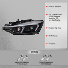 Load image into Gallery viewer, Spec-D Projector Headlights BMW F30 320i 328i 330i 335i 340i (2012-2015) Full LED or Halogen with Sequential Turn Signals - Black or Chrome Alternate Image