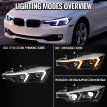 Load image into Gallery viewer, Spec-D Projector Headlights BMW F30 320i 328i 330i 335i 340i (2012-2015) Full LED or Halogen with Sequential Turn Signals - Black or Chrome Alternate Image