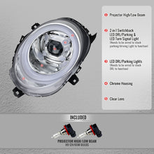 Load image into Gallery viewer, Spec-D LED Projector Headlights for Mini Cooper F55 / F56 / F57 (14-24) Clubman F54 (16-24) LED DRL Light Bar Black / Chrome - Clear or Smoked Lens Alternate Image