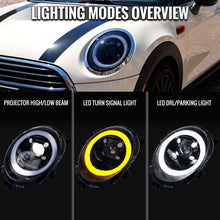 Load image into Gallery viewer, Spec-D LED Projector Headlights for Mini Cooper F55 / F56 / F57 (14-24) Clubman F54 (16-24) LED DRL Light Bar Black / Chrome - Clear or Smoked Lens Alternate Image